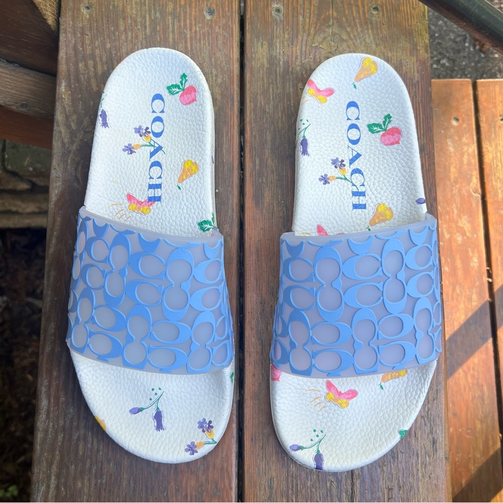 Coach Blue Slide Sandals for Women - Picture 4 of 13